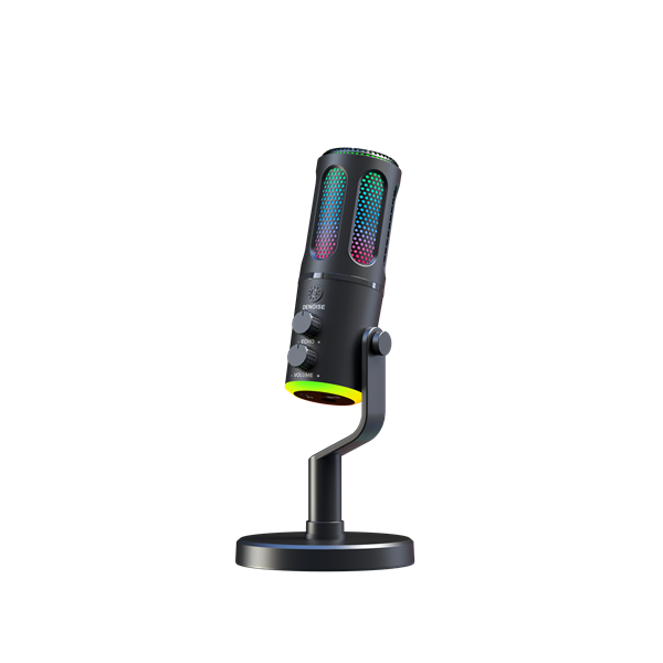 The G-Lab Mikrofon - K-MIC-NEON (3.5mm Jack csatlakozó, RGB, DUAL-CHANNEL CARDIOID, ENC, fekete)