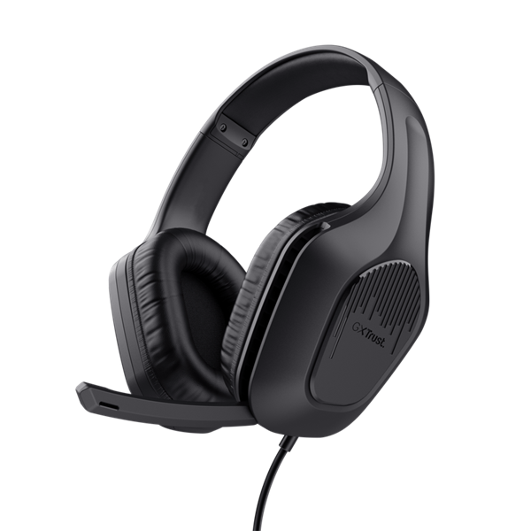 Trust Fejhallgató - GXT415 Zirox (multiplatform; nagy-párnás; mikrofon; hangerőszabályzó; 3.5mm jack; fekete)