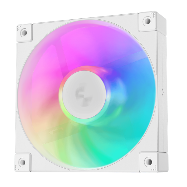 DeepCool Cooler 12cm - FD12 ARGB WH (27,6dB; max. 109,07 m3/h; 3pin csatlakozó; hydro bearing, ház hűtésre, PWM, fehér)