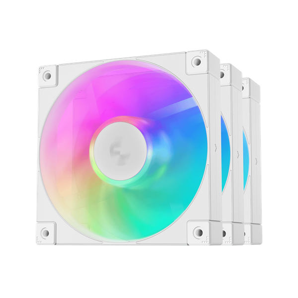 DeepCool Cooler 12cm - FD12 ARGB WH( (3in1) (27,6dB; max. 109,07 m3/h; 3pin csat; hydro bearing, ház hűtésre, PWM, fehé)