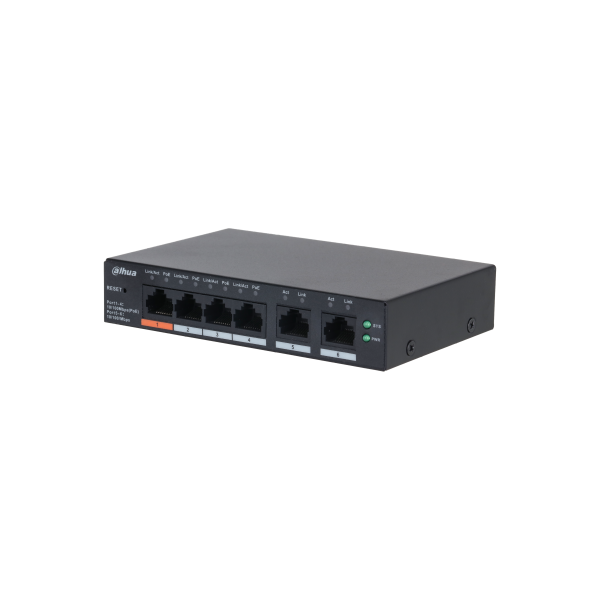 Dahua switch PoE - CS4006-4ET2ET-60 (Cloud Menedzsment; 4x100Mbps PoE; + 2x 100Mbps uplink, 60W)