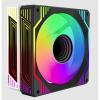 KEEP OUT Cooler 12cm - XFC-120DRM ARGB (13-29dB, 1800RPM, 63CFM, 4-pin PWM + ARGB 5V 3-pin, ház hűtésre, ARGB) Fekete