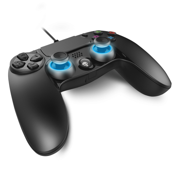 Spirit of Gamer Gamepad - XGP WIRED PS4 (USB, 1,9m kábel, Vibration, PC és PS4 kompatibilis, fekete-kék)