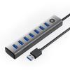 Orico USB3.0 Hub - CL7U-U3-10-GY (7 port, Bemenet: USB-A, Kimenet: 7xUSB-A, ezüst)