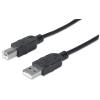 Manhattan Kábel - USB nyomtató kábel (USB2.0, USB-A - USB-B, 3m, Fekete)