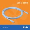 Club 3D Kábel - CAC-3003 (USB-C, PD 240W, 20Gbps, 4K60Hz, kék, M/M, 2m)