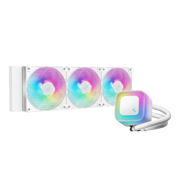 DeepCool CPU Water Cooler - LE360 WH V2 (max 31,6dB; max. 128,93 m3/h; 3x12cm, A-RGB LED, fehér)