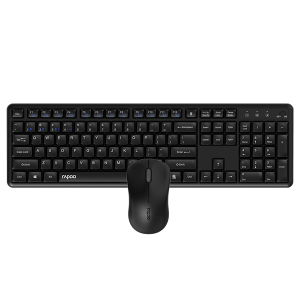 Rapoo Billentyűzet/Optikai Egér Szett - 229634 8150M (vezeték nélküli, multimode, 1300 DPI, HU, fekete)