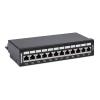 Manhattan asztali patch panel - CAT6A FTP árnyékolt patch panel, 12 portos, Fekete