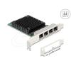 Delock Vezérlőkártya - 88601 (PCI Express kártya x4 > 2,5 Gigabit LAN 4 x RJ45 RTL8125)