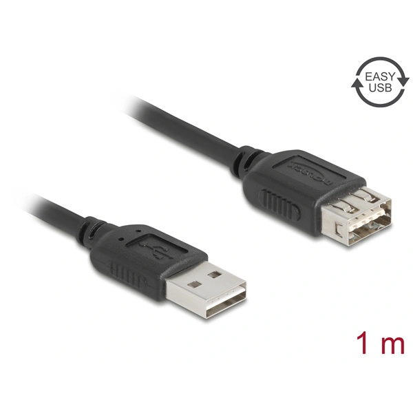 Delock Kábel - 81512 (USB2.0 Hosszabbító kábel, apa/anya, 1m)