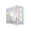 ID-Cooling Számítógépház - VIEW 510 ARGB WH (ablakos, 4x12cm A-RGB,  BTF, ATX, USB3.0, 1xUSB-C, fehér)