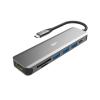 Silicon Power USB HUB - Type-C 7in1 HUB  (1db HDMI, 1db MicroSD, SD kártya, 3db  USB3.0, 1db Type-C ) Fekete