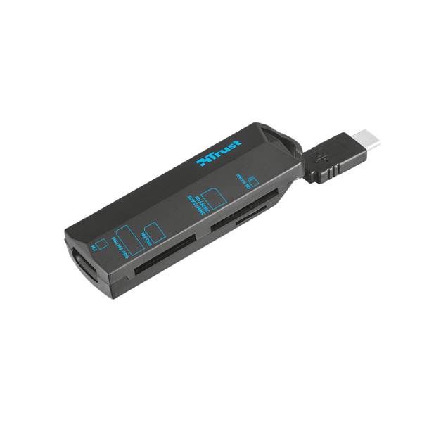 Trust Kártyaolvasó - USB-C (USB; SD,MicroSD, MMC,M2; fekete)