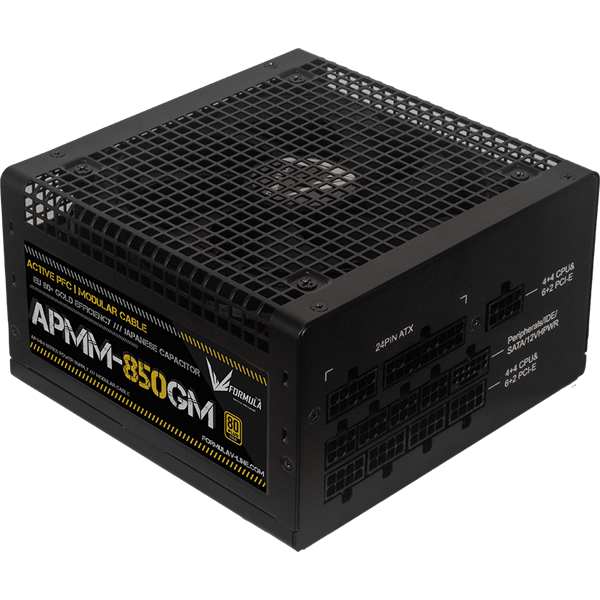 Formula Tápegység 850W - APMM-850GM (80 Plus Gold, ATX3.1/PCIe 5.1, Aktív PFC, 14cm, Full Moduláris)