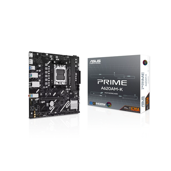 Asus Alaplap - AMD PRIME A620M-K AM5 (A620, 2xDDR5 7600+MHz, 1xGBE LAN, 1xM.2, 4xSATA3, VGA+HDMI)
