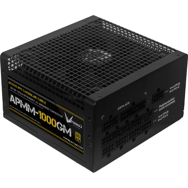 Formula Tápegység 1000W - APMM-1000GM (80 Plus Gold, ATX3.1/PCIe 5.1, Aktív PFC, 14cm, Full Moduláris)