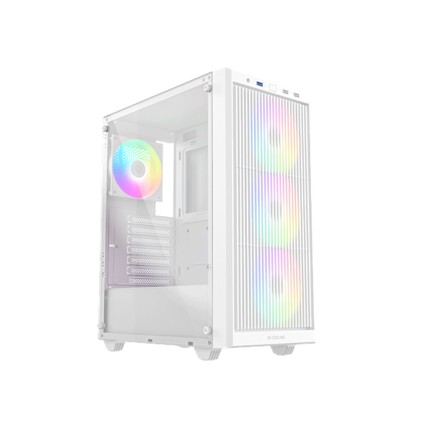 ID-Cooling Számítógépház - WARE 310 ARGB WH (ablakos, 4x12cm A-RGB, ATX, USB3.0, 1xUSB-C, 1xUSB2.0, fehér)