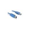 Delock Kábel - 82582 (USB3.0, A-B kábel, apa/apa, kék, 5m)