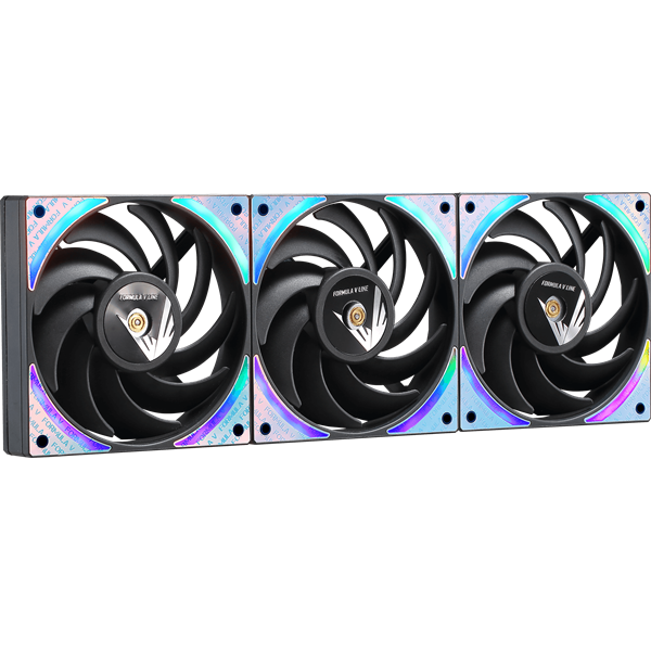 Formula Cooler 12cm - 3db Air Bridge Plus BK (1-27,2dB, max. 63,2 m3/h, 4pin csatlakozó, hydro bearing, ARGB)