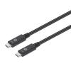 Manhattan Kábel - USB-A Male to USB-C Male, 1m, 100W/5A, 4K@60Hz, Fekete