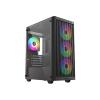 ID-Cooling Számítógépház - WARE 300 ARGB (ablakos, 4x12cm A-RGB, mATX, USB3.0, 1xUSB2.0, fekete)