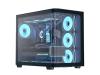 Számítógépház Aerocool P500C, 4x ARGB ventilátor, edzett üveg, fekete