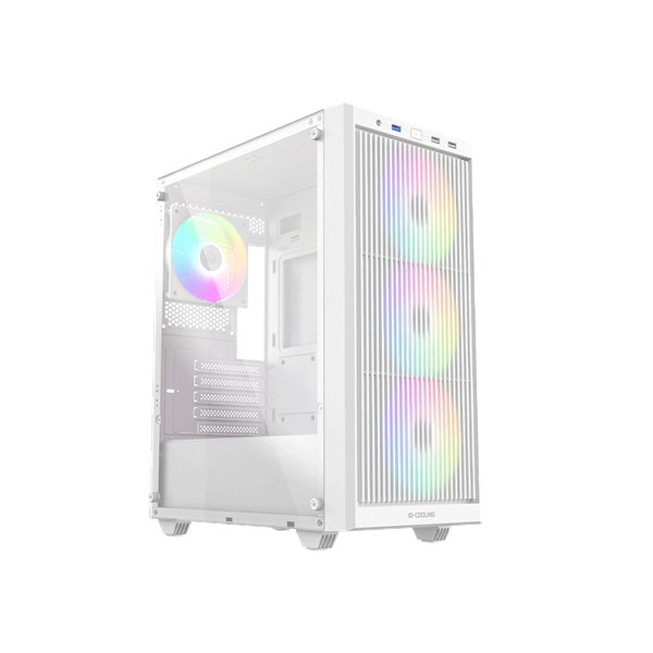 ID-Cooling Számítógépház - WARE 300 ARGB WH (ablakos, 4x12cm A-RGB, mATX, USB3.0, 1xUSB2.0, fehér)
