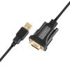 Axagon ADS-1PQN Adapter kábel, USB 2.0 > RS232 soros port - FT232RL-Chip, 1,5m, fekete