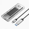 Orico Külső M.2 ház - TCM2-G20-BK (USB-A -> M.2 NVMe(M-key; B&M Key), Max.: 8TB, 20 Gbps, fekete)