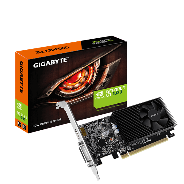 Gigabyte Videókártya - nVidia GT1030 OC (2048MB DDR4, 64bit, 1417/2100MHz, DVI, HDMI, Ventillátor)
