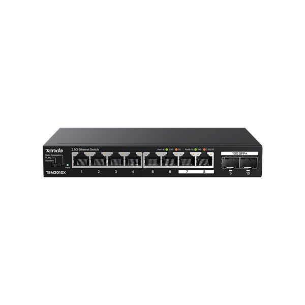 Tenda Switch - TEM2010X (8x 2,5Gbps + 2x 10Gbps SFP)