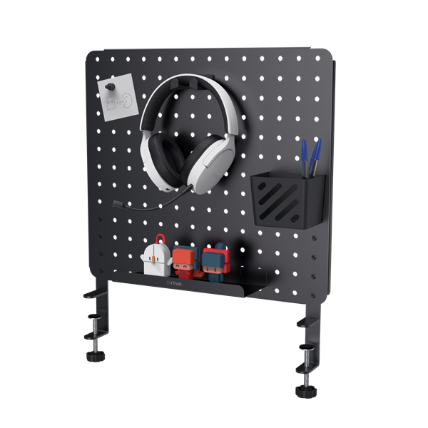 Trust Rendszerező - GXT724 Vesto (fém állvány + headset tartó, polc, kosár, mágnes; fekete)