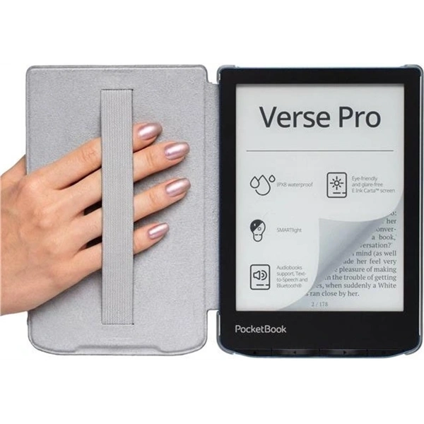 POCKETBOOK e-book tok -  PB619, PB629, PB634 Shell transparent strap gyári Tok Sage